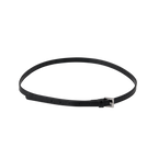 Chic Black Waxy Leather Belted Tote Bag, Versatile Shoulder Carry