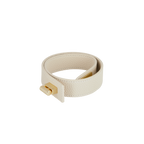 Chic Ivory Togo Leather Twister Hobo Bag with Adjustable Strap Gold Accents