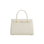 Chic Ivory Togo Leather Book Tote Bag 25: Versatile Crossbody Handbag