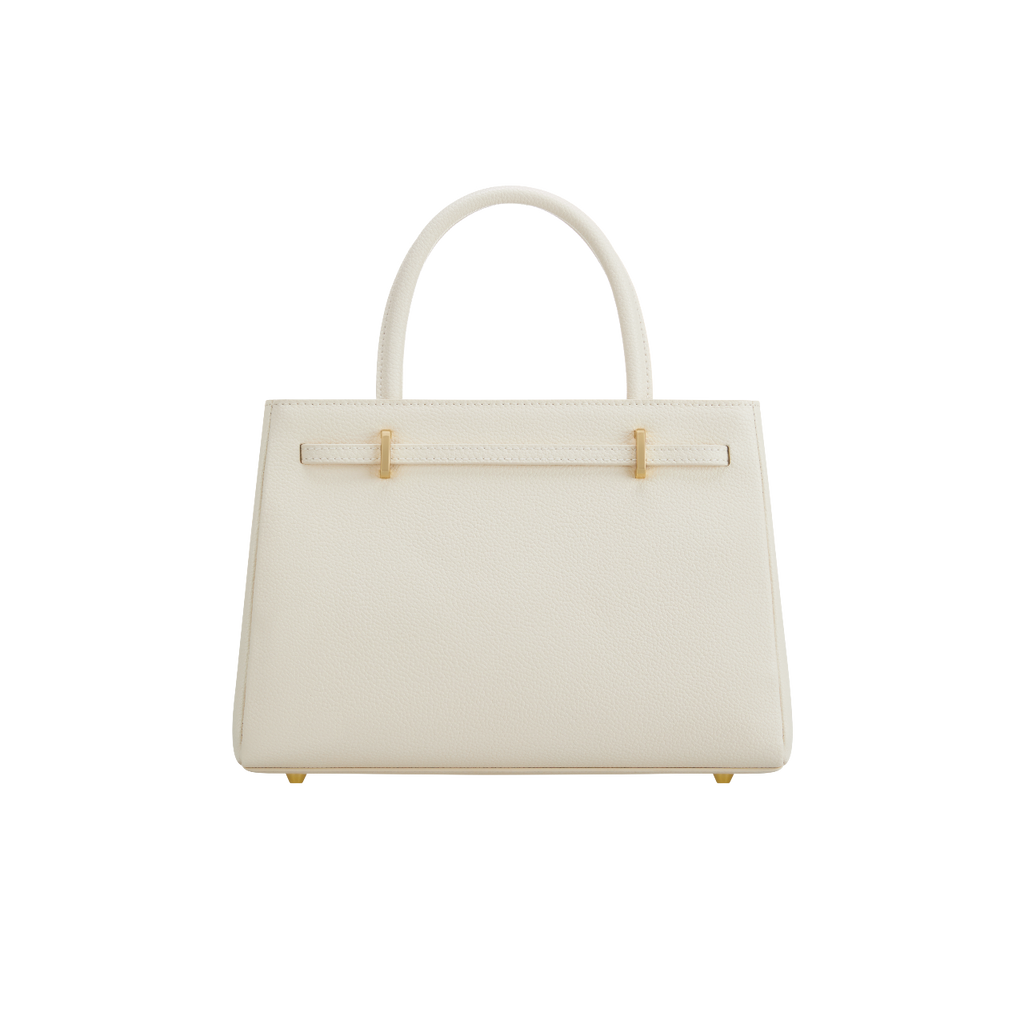 Chic Ivory Togo Leather Book Tote Bag 25: Versatile Crossbody Handbag