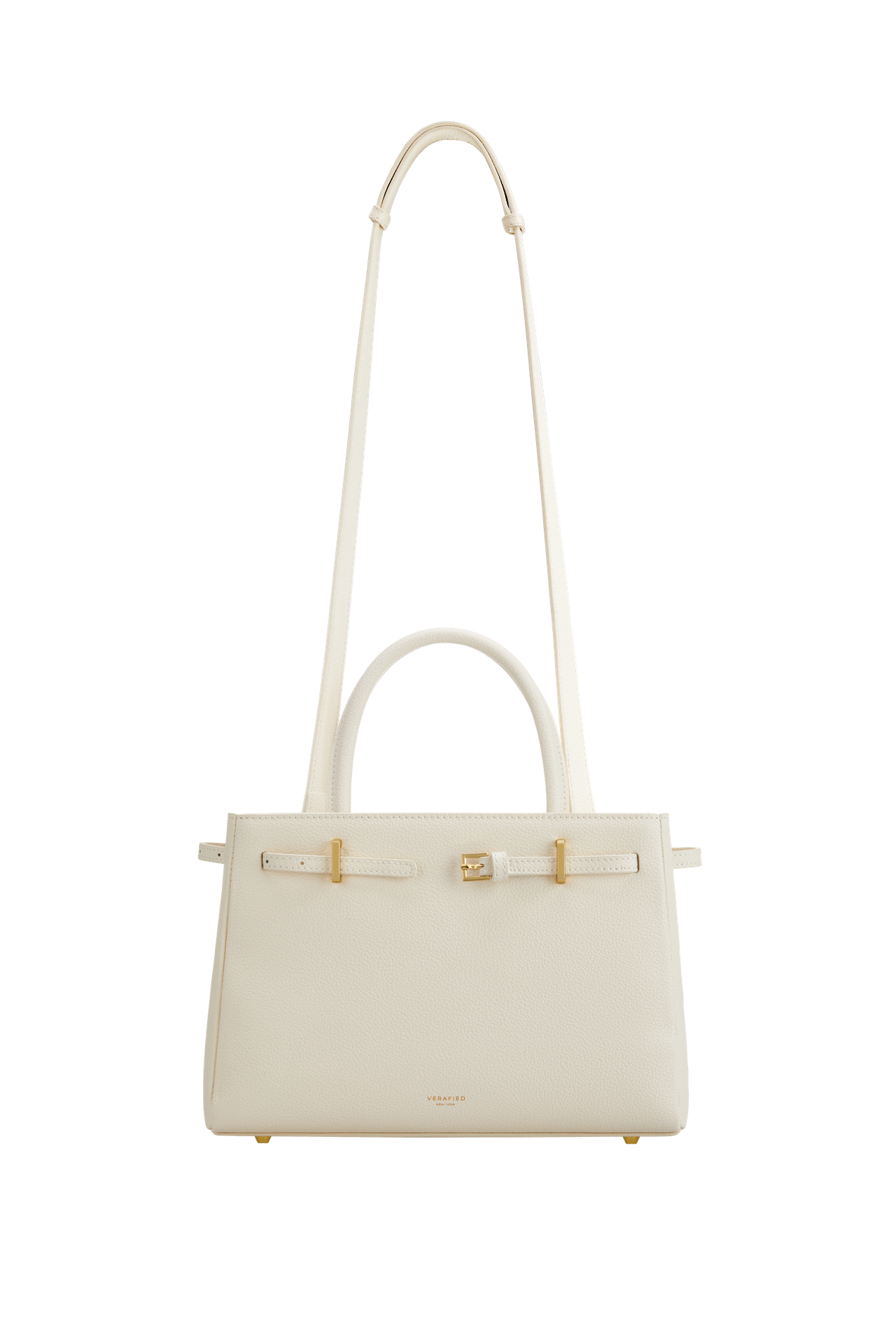 Chic Ivory Togo Leather Book Tote Bag 25: Versatile Crossbody Handbag
