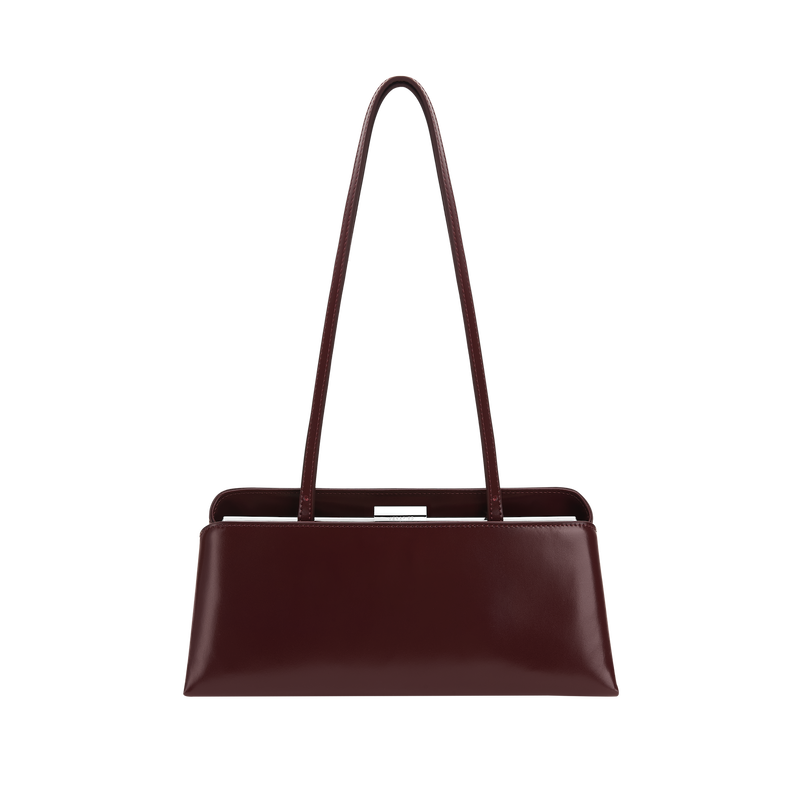 Premium Burgundy Éclair Leather Bag | Versatile Shoulder, Clutch, Top Handle Handbag