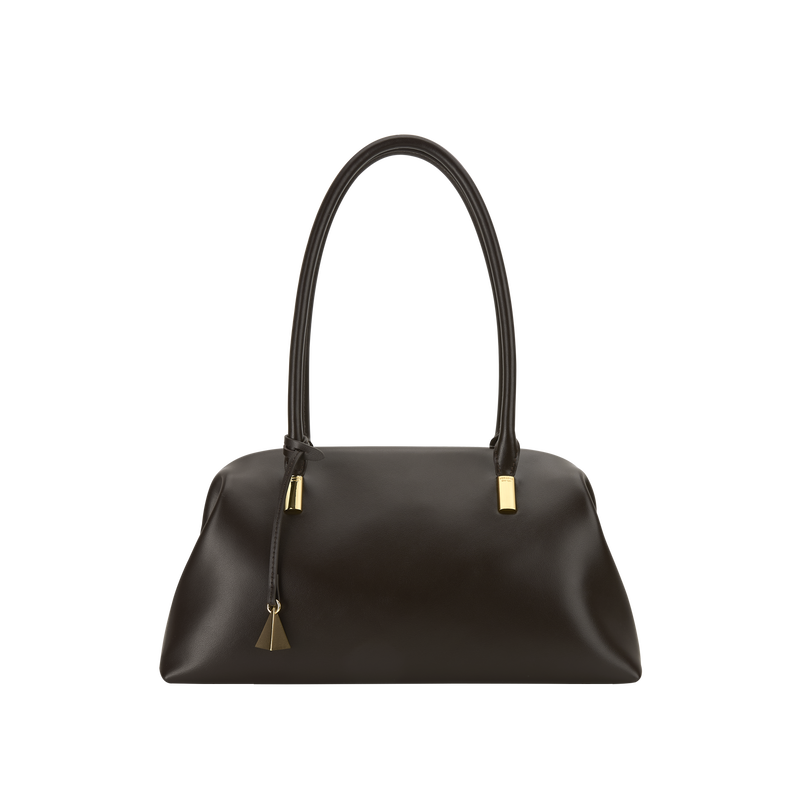 Verafied New York Chocolate Calf Leather Club Shoulder Handbag with Waterproof Pocket