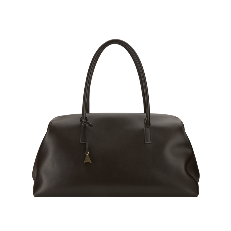 Luxurious Chocolate Club Large Leather Handbag with Waterproof Pocket