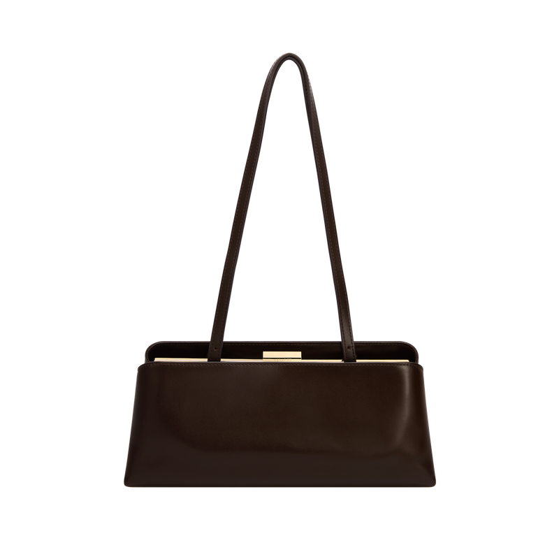VERAFIED Chocolate Éclair Premium Calf Leather Convertible Clutch Shoulder Handbag