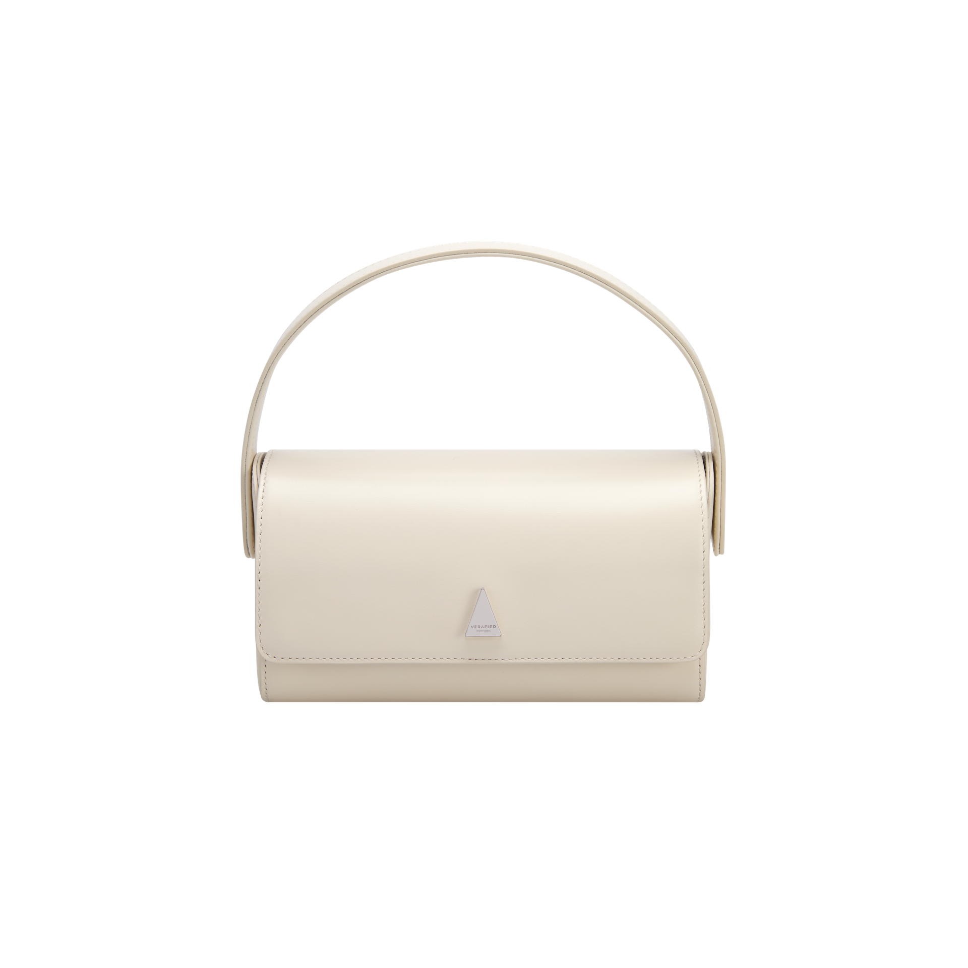 Chic Ivory Nappa Leather La Pochette Mini Handbag Versatile Crossbody Bag