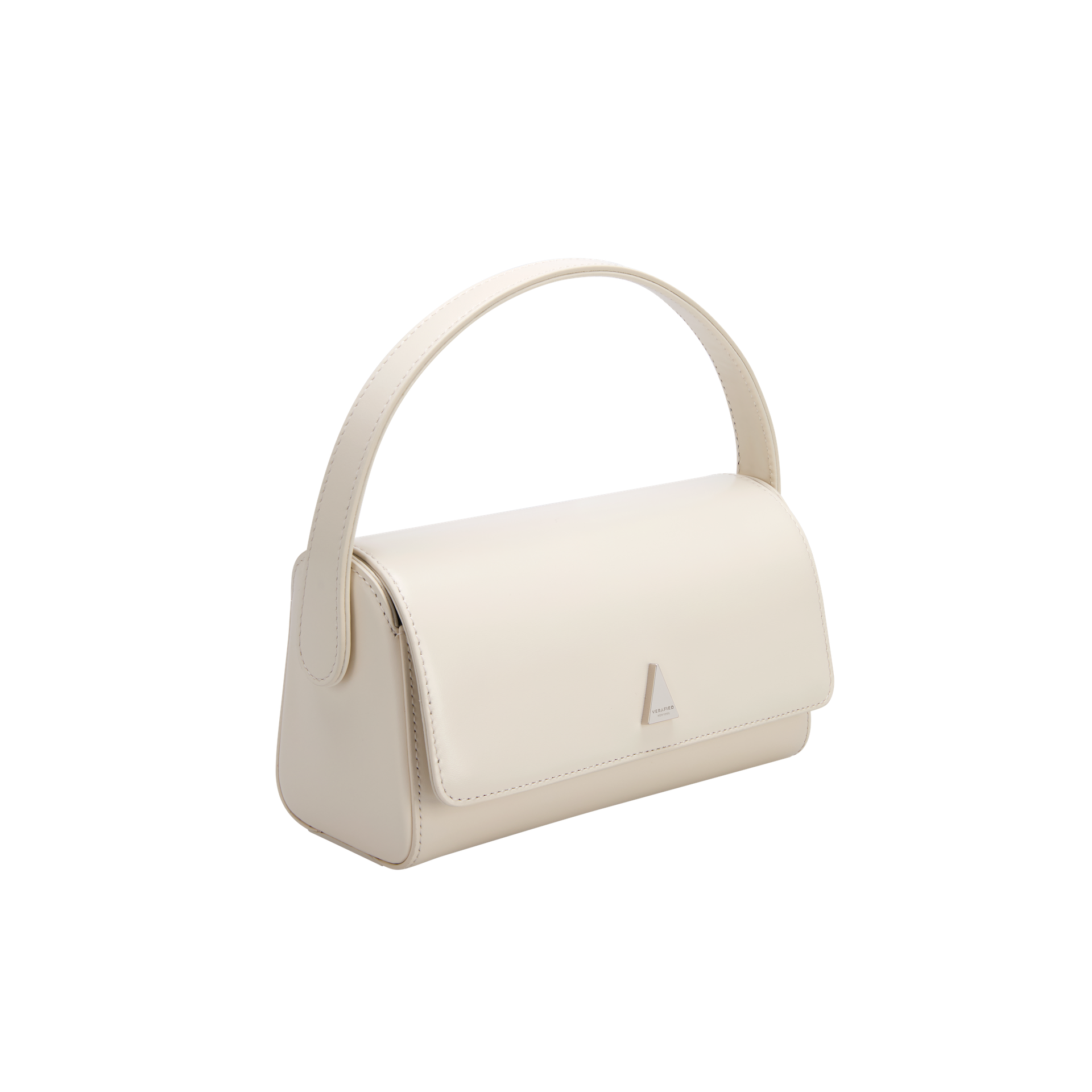Chic Ivory Nappa Leather La Pochette Mini Handbag Versatile Crossbody Bag