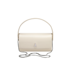 Chic Ivory Nappa Leather La Pochette Mini Handbag Versatile Crossbody Bag