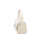 Chic Ivory Nappa Leather La Pochette Mini Handbag Versatile Crossbody Bag