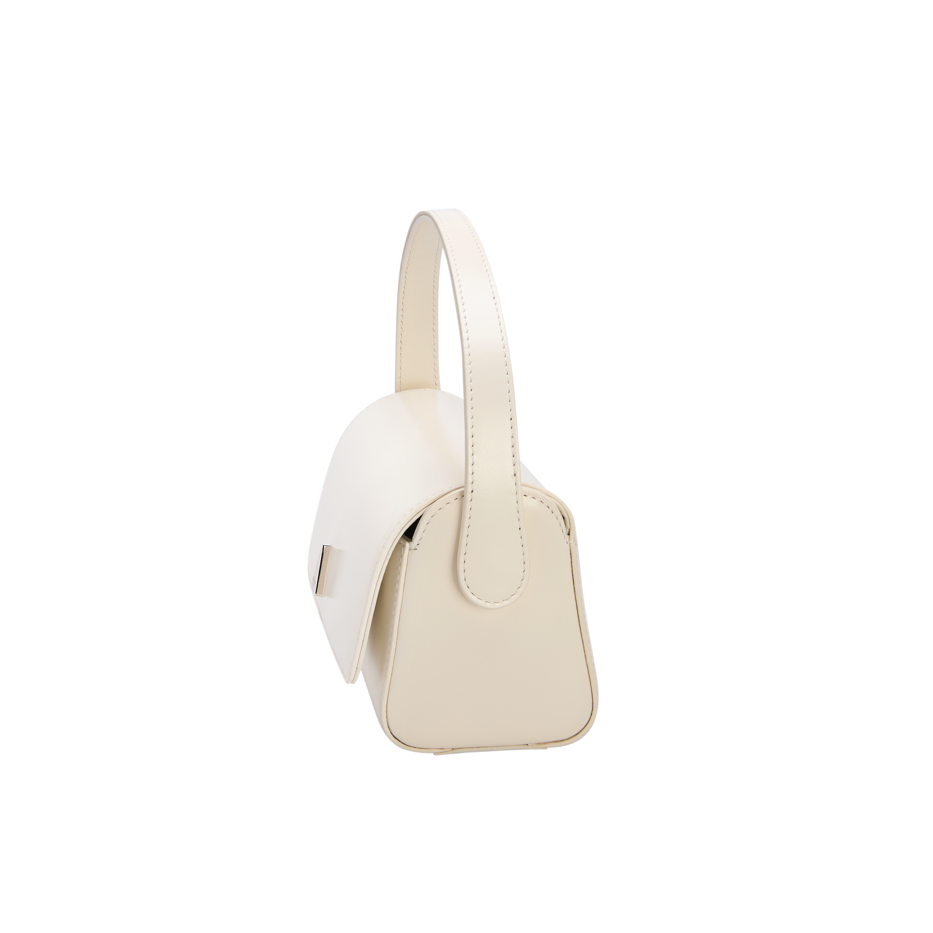 Chic Ivory Nappa Leather La Pochette Mini Handbag Versatile Crossbody Bag