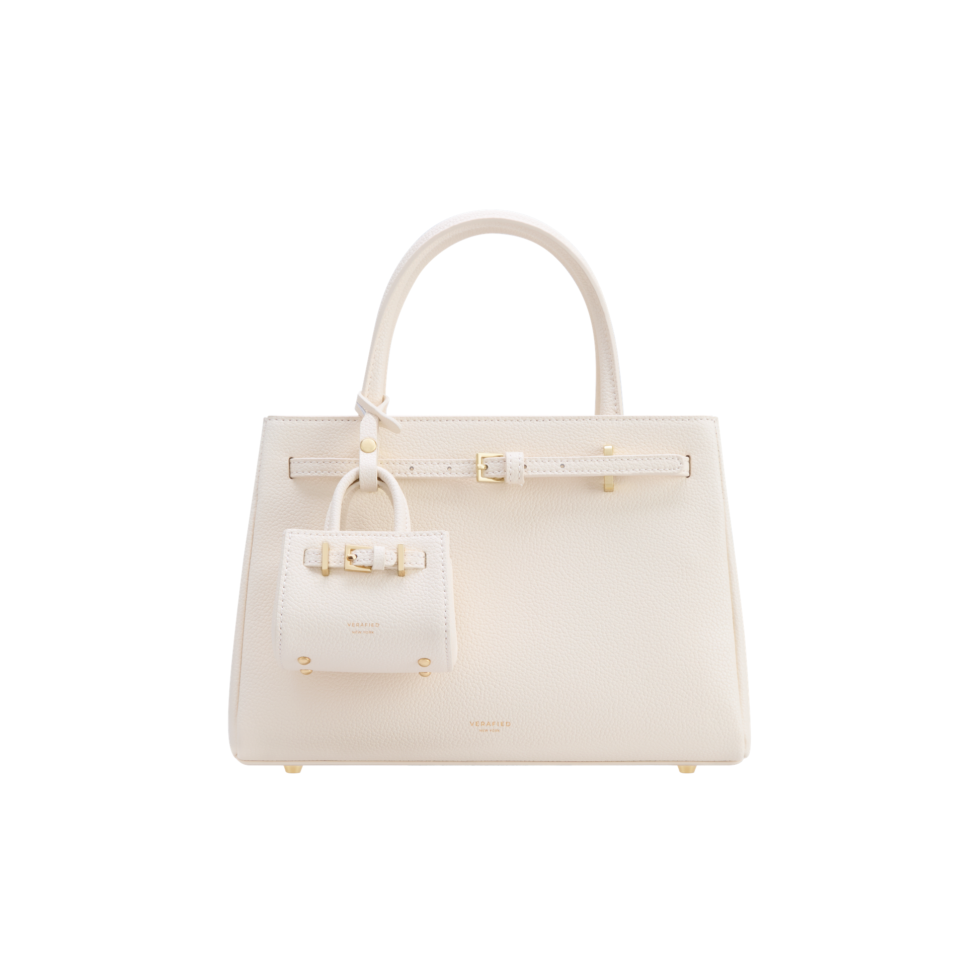 Chic Ivory Togo Leather Book Tote Bag 25: Versatile Crossbody Handbag