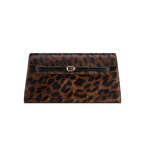 Chic Leopard Print Calf Hair Shoulder Bag with Metallic Buckle for Women