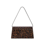 Chic Leopard Print Calf Hair Shoulder Bag with Metallic Buckle for Women
