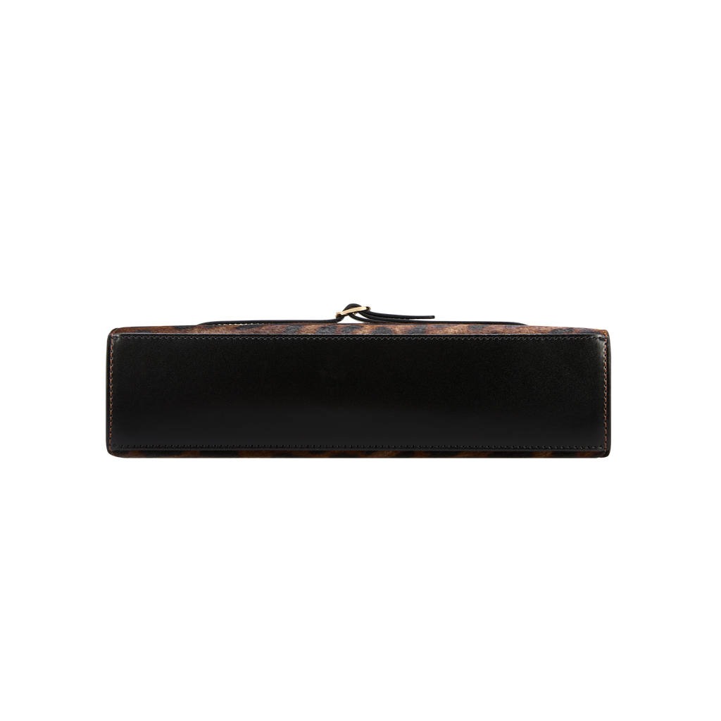 Chic Leopard Print Calf Hair Shoulder Bag with Metallic Buckle for Women