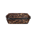 Chic Leopard Print Calf Hair Belted Tote Bag with Adjustable Shoulder Strap