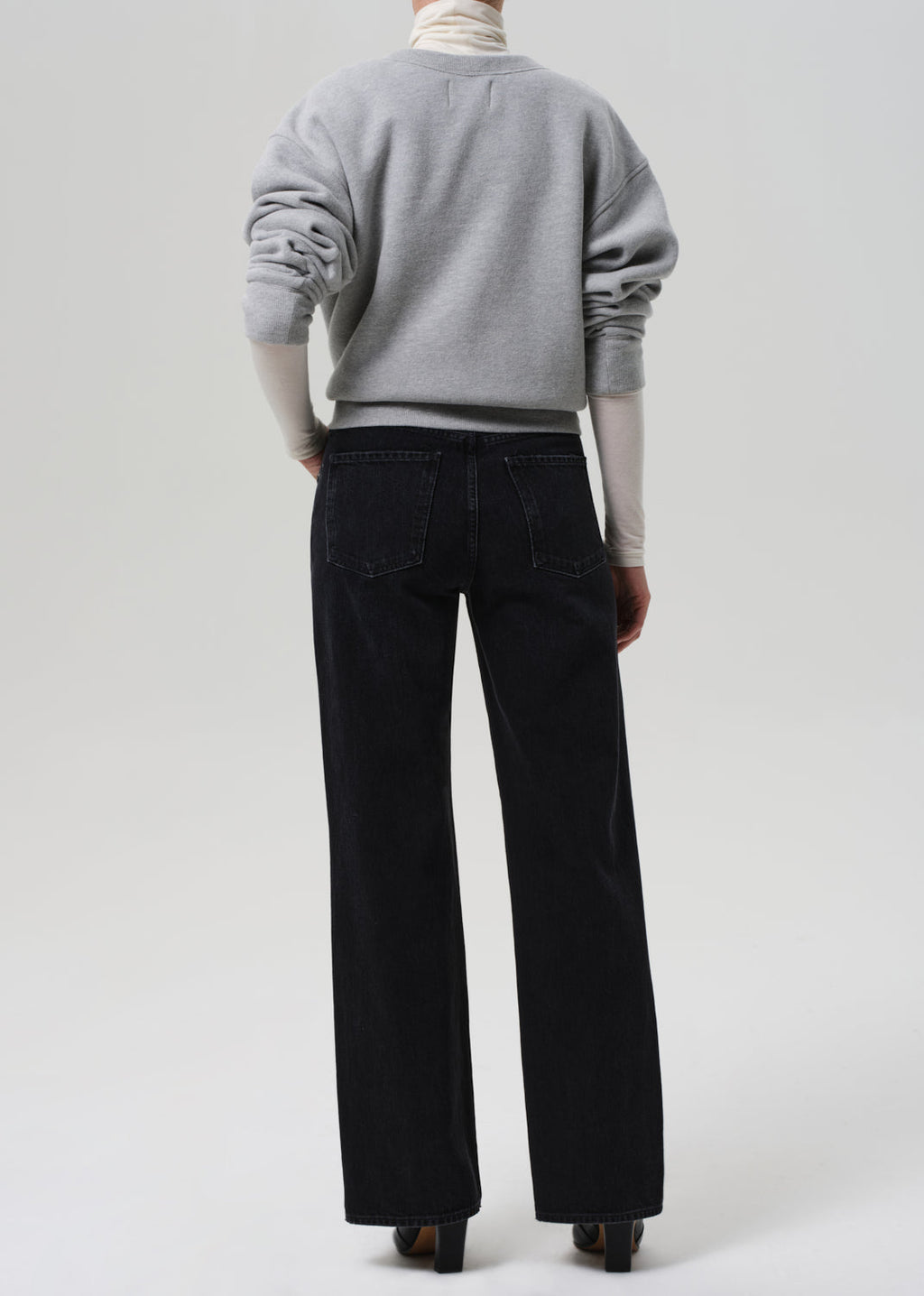 Annina High-Rise Straight Leg Jeans 30" Raine Faded Black Regenerative Cotton