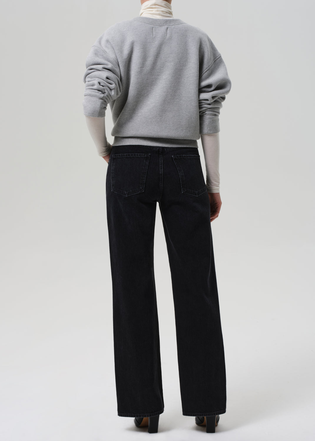 Annina High-Rise Straight Leg Jeans 30" Raine Faded Black Regenerative Cotton