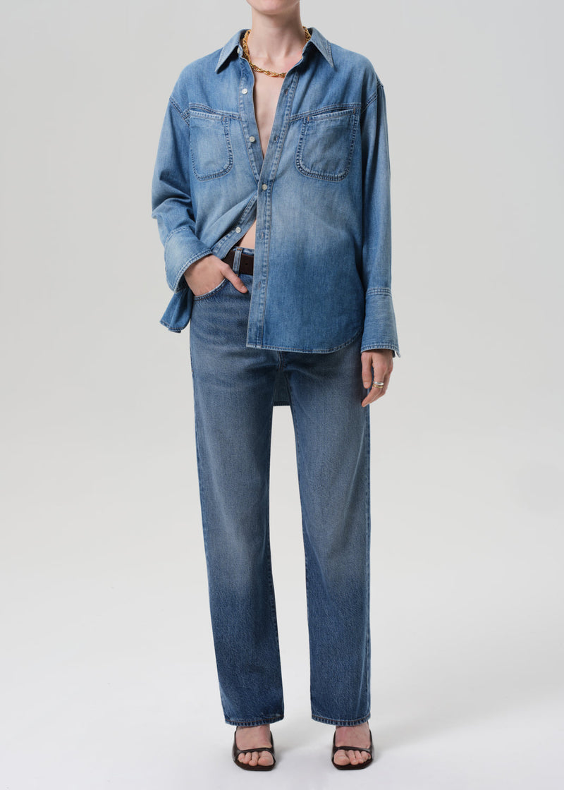 Women's Baretta High-Rise Relaxed Straight Indigo Jeans - Sustainable Cotton Blend