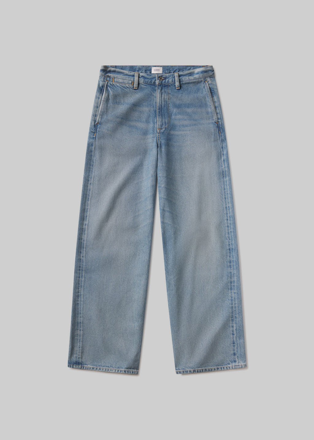 Ayla Polish Trouser: Chic High-Rise, Relaxed Straight Leg Chalice Denim Pants