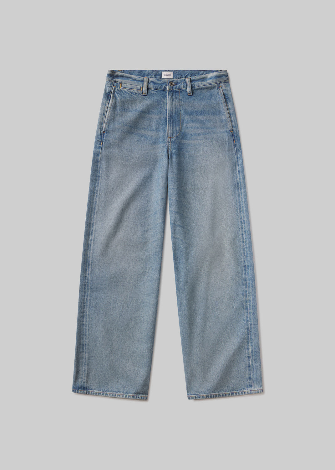 Ayla Polish Trouser: Chic High-Rise, Relaxed Straight Leg Chalice Denim Pants