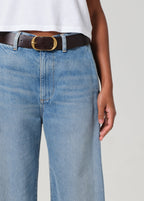 Ayla Polish Trouser: Chic High-Rise, Relaxed Straight Leg Chalice Denim Pants