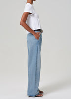 Ayla Polish Trouser: Chic High-Rise, Relaxed Straight Leg Chalice Denim Pants