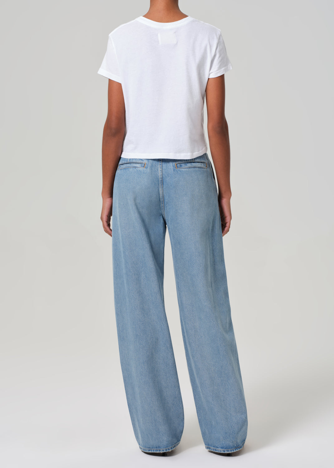 Ayla Polish Trouser: Chic High-Rise, Relaxed Straight Leg Chalice Denim Pants