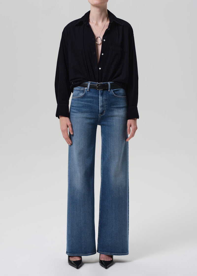 Citizens of Humanity Lyra Long Wide Leg Cooper Jeans: High-Waist, Stretch Denim
