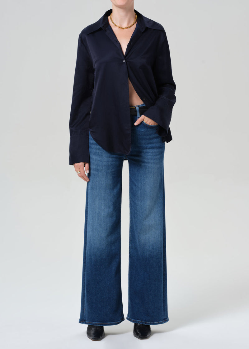 Lyra Long Wide Leg Jeans Ambry - Vintage High-Waist Stretch Denim