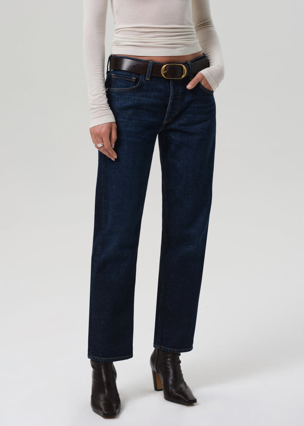 Anissa Low Rise Straight Leg Jeans: Madison Wash, Regenerative Cotton Comfort