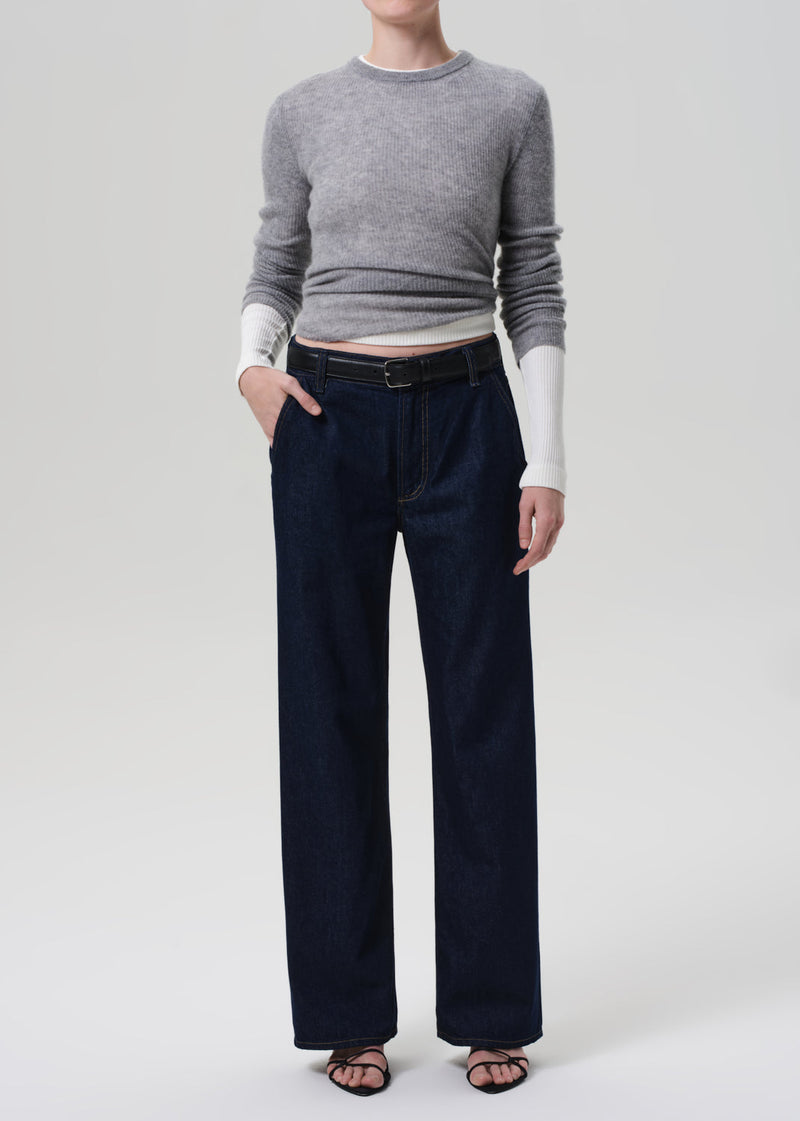 Annina High-Rise Pocket Trouser 30-inch Inky Dark Indigo Regenerative Denim