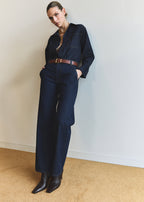 Annina High-Rise Pocket Trouser 30-inch Inky Dark Indigo Regenerative Denim