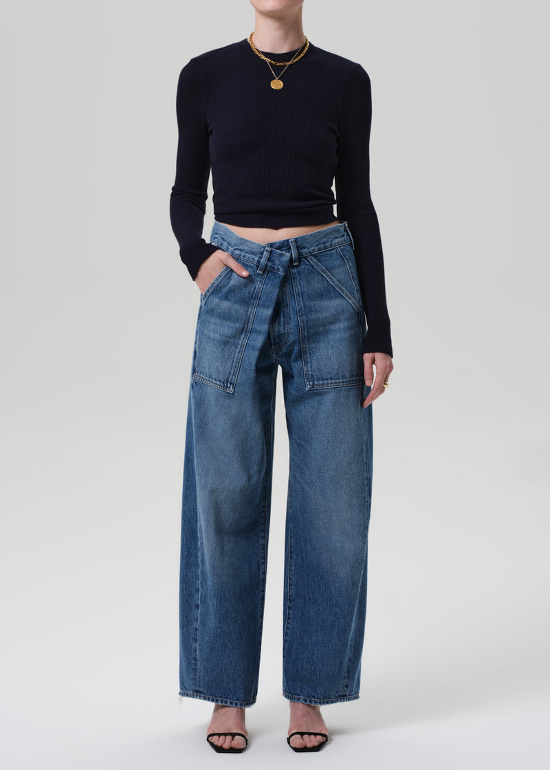 Ines High-Rise Utility Trouser Regenerative Cotton Denim in Illa Wash