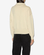 Chic Axelle Women's Cotton Wool Zip Roll Neck Cardigan Light Gray