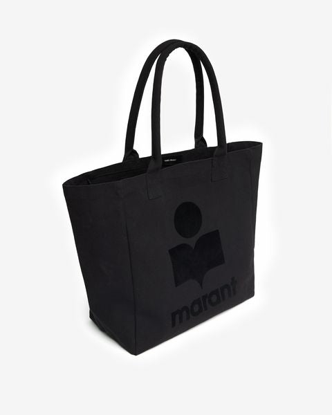 Chic Black Cotton Canvas Yenky Tote Bag with Embroidered Logo