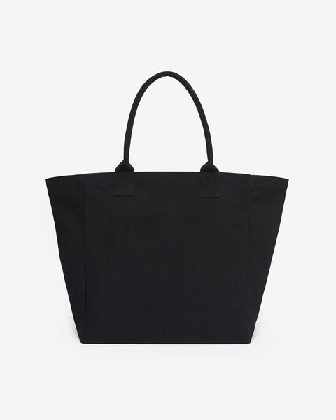 Chic Black Cotton Canvas Yenky Tote Bag with Embroidered Logo
