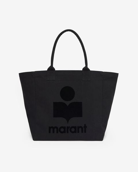 Chic Black Cotton Canvas Yenky Tote Bag with Embroidered Logo