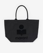 Chic Black Cotton Canvas Yenky Tote Bag with Embroidered Logo