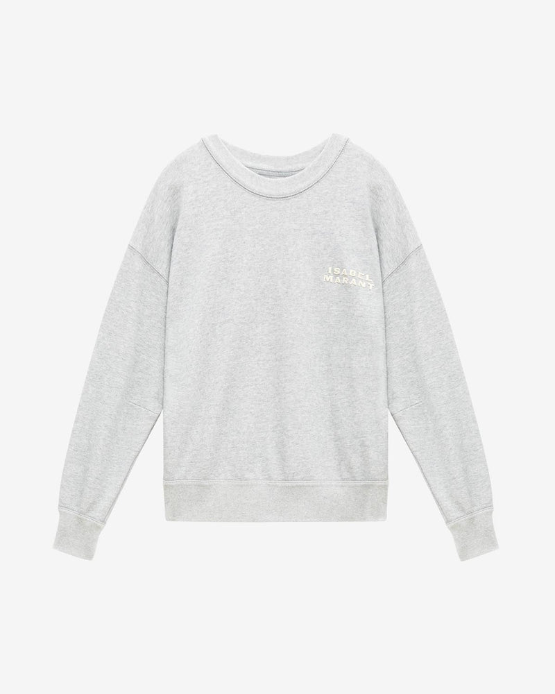 Isabel Marant Shad Women's Cotton Long Sleeve Logo Sweatshirt Gray