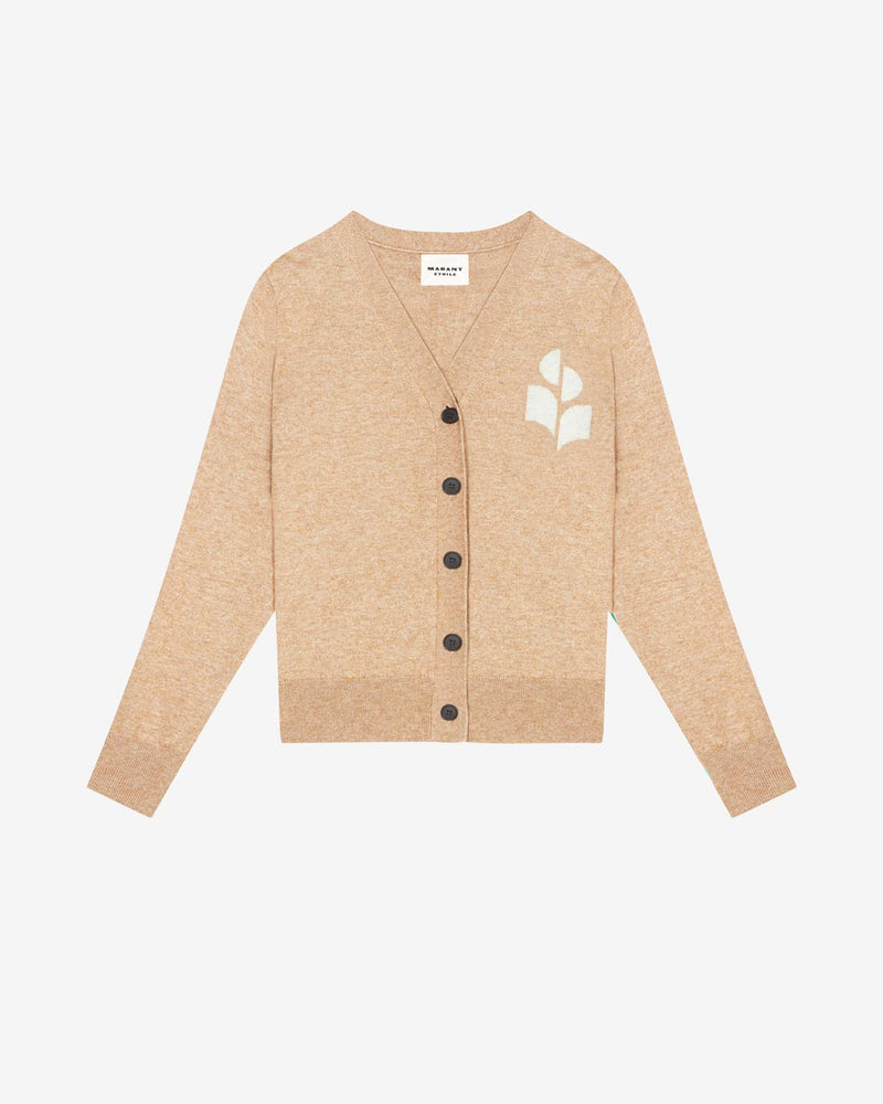 Etoile Karin Cotton Cardigan: V-Neck, Long Sleeve, Button Front, Versatile Style