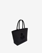 Chic Black Cotton Canvas Yenky Tote Bag with Embroidered Logo