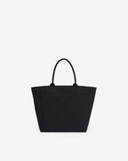 Chic Black Cotton Canvas Yenky Tote Bag with Embroidered Logo