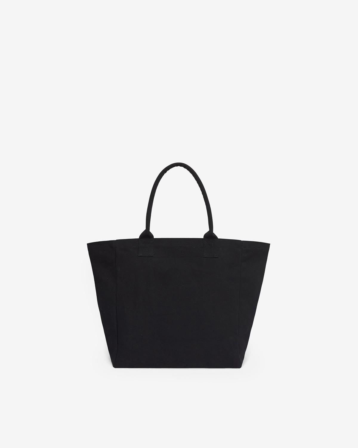 Chic Black Cotton Canvas Yenky Tote Bag with Embroidered Logo