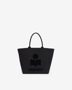 Chic Black Cotton Canvas Yenky Tote Bag with Embroidered Logo