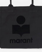 Chic Black Cotton Canvas Yenky Tote Bag with Embroidered Logo