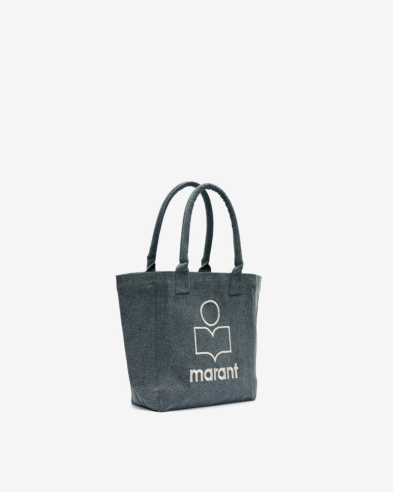 Isabel Marant Small Yenky Faded Cotton Canvas Logo Tote Shoulder Bag
