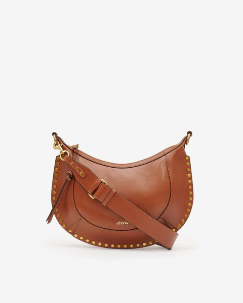 Isabel Marant Naoko Soft Leather Crossbody Shoulder Bag, Gold Studs, Cognac