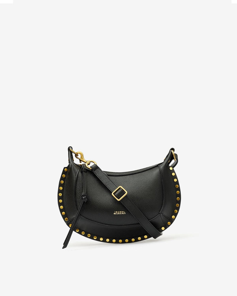 Isabel Marant Oskan Moon Studded Full-Grain Calfskin Leather Shoulder Bag