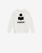 Chic Marant Logo Cotton Sweatshirt: Relaxed Fit, Ribbed, Long Raglan Sleeves