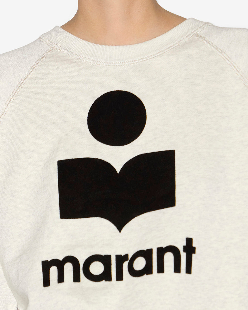 Chic Marant Logo Cotton Sweatshirt: Relaxed Fit, Ribbed, Long Raglan Sleeves